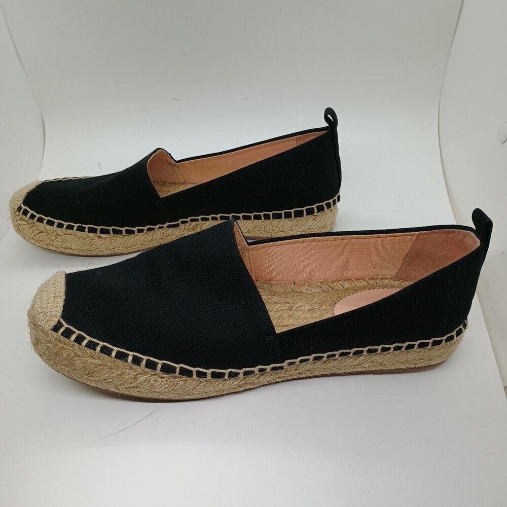 J Crew Women’s Espadrille Flats Black Size 8.5 Style# AX894